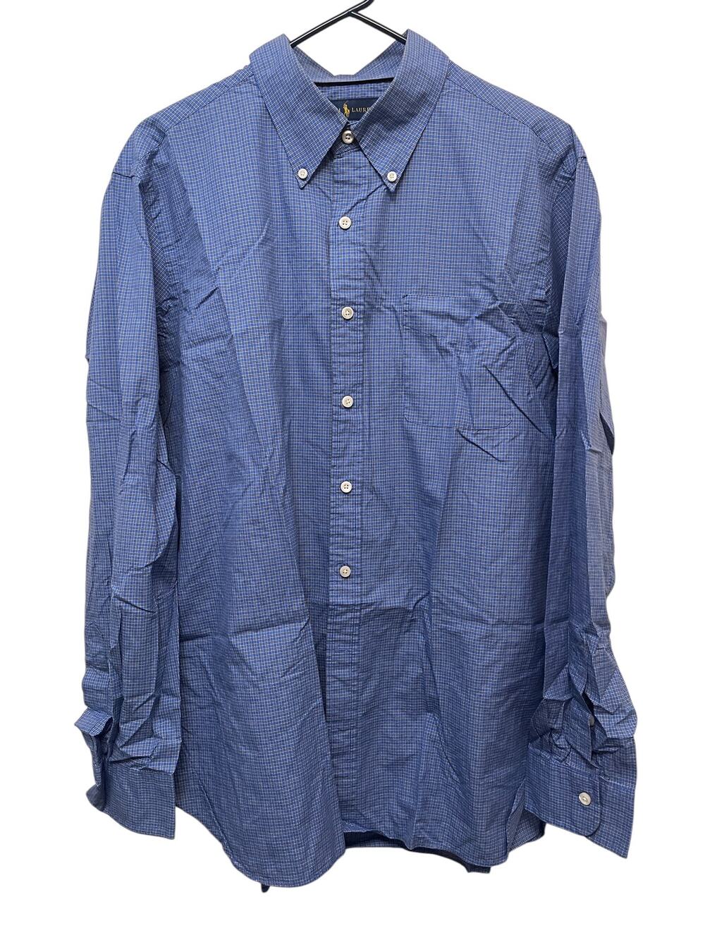Ralph Lauren 120-2ply Men's Long sleeve Dress Shirt Blue pinstriped XL Casual